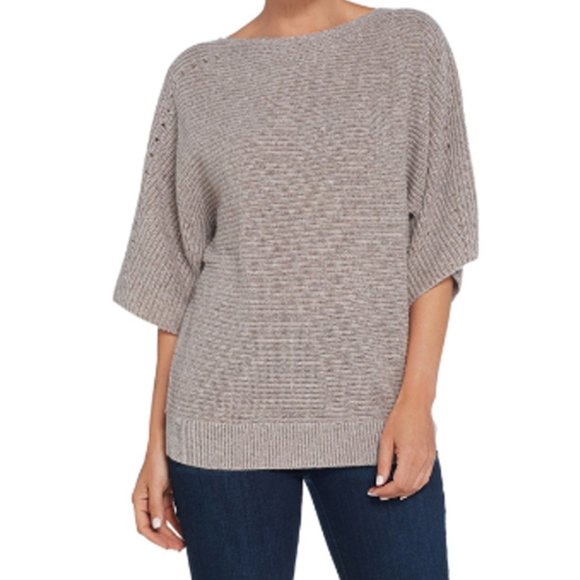 Martha Stewart Sweaters - Wool Cashmere Dolman Elbow Sleeve Sweater